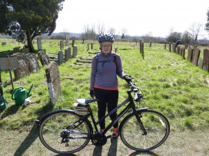 Lucy in Steeple Claydon churchyard